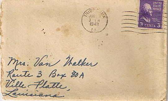 Letter to Ethel Mae Walker<br />
from Rubye Mae (Walker) Causey - 1943 1