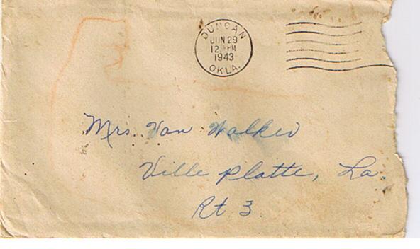 Letter to Ethel Mae Walker from Mrs. Jeff 
Lawson, Duncan, Oklahoma - 1943 1