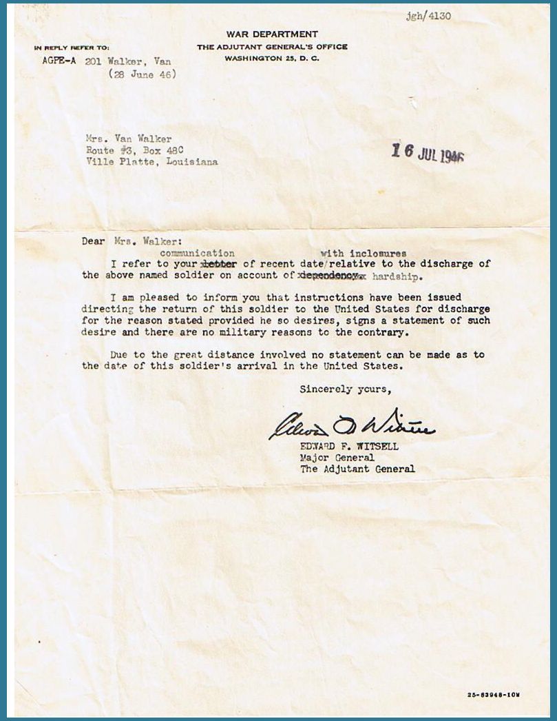 Ethel Mae Walker's correspondence in 1946. 11