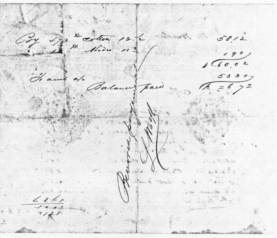 Andrew Jackson Walker's bill from Leon Wolff - 1880 2