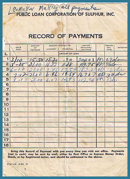 Loan Document for Leroy Sherwood Whatley