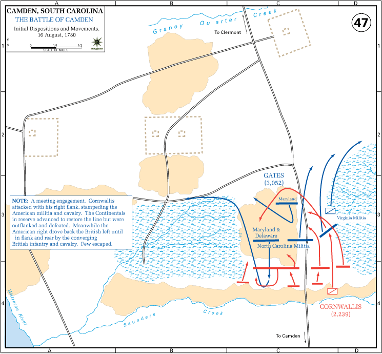 Battle of Camden Map