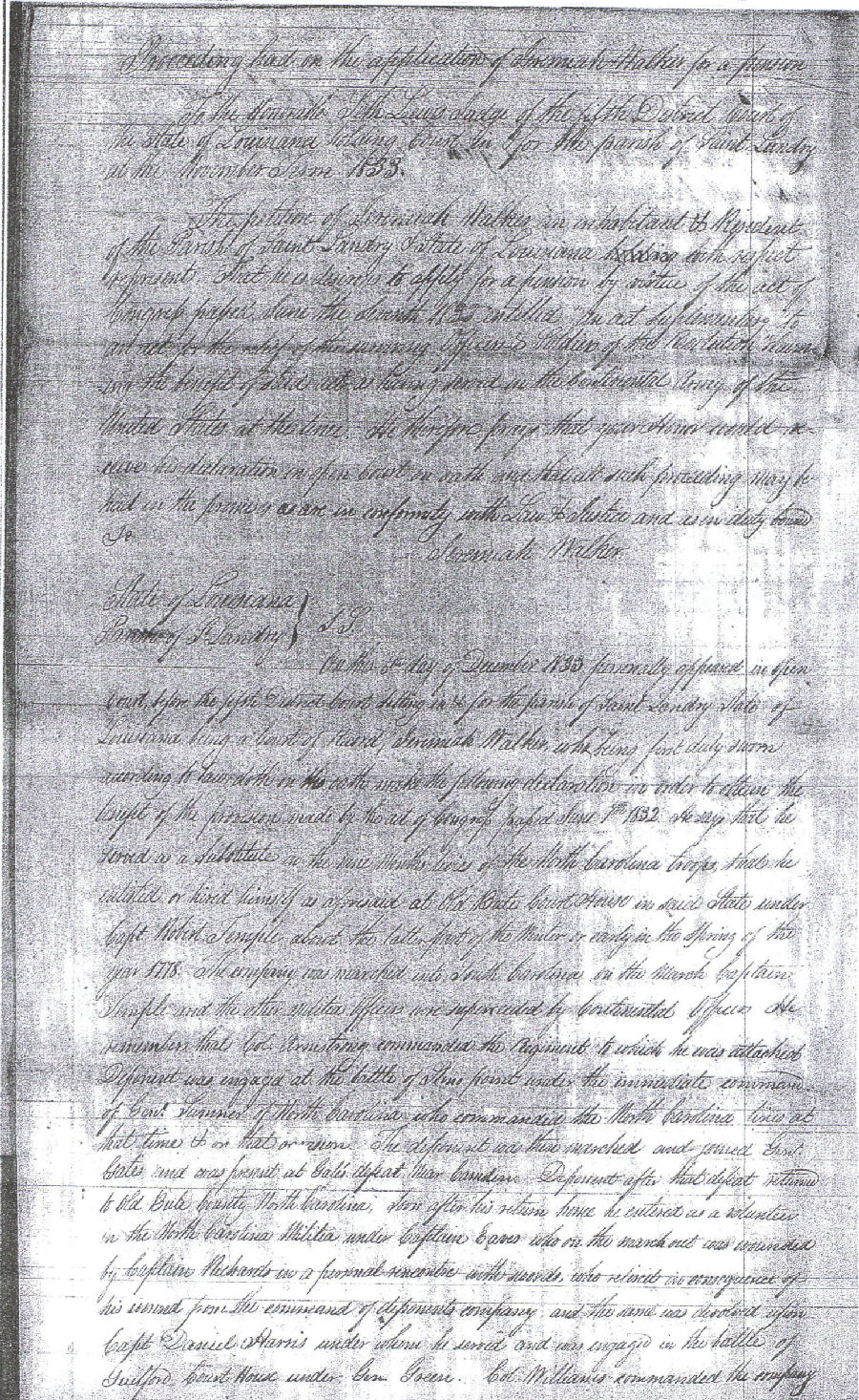 Jeremiah Walker Pension Request - 1833 - 3
